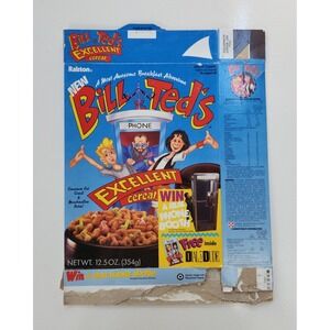 Vintage 1991 Bill &‎ Teds Excellent Adventure Cereal Box Ralston